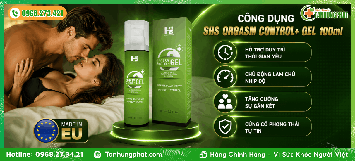 Công dụng của gel chống xuất sớm SHS Orgasm Control+ Gel 100ml