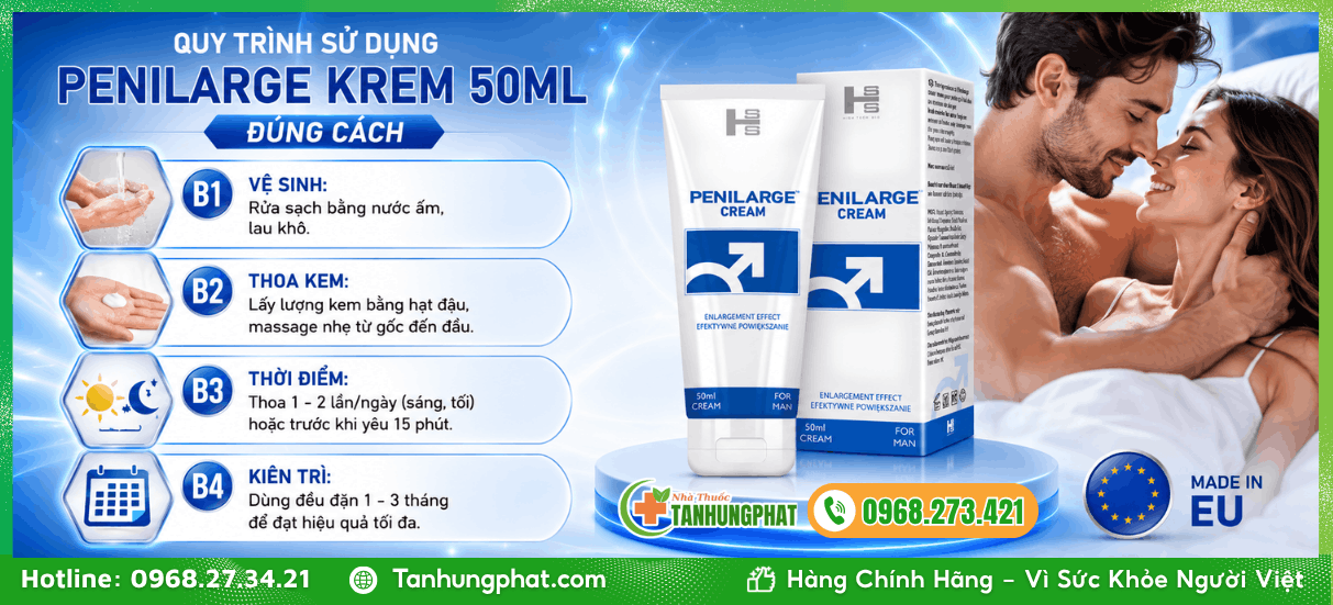 Quy trình sử dụng Penilarge Krem 50ml đúng cách