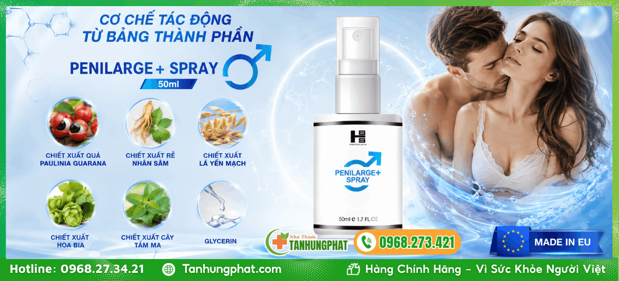 Cơ chế tác động từ bảng thành phần PENILARGE+ Spray 50ml
