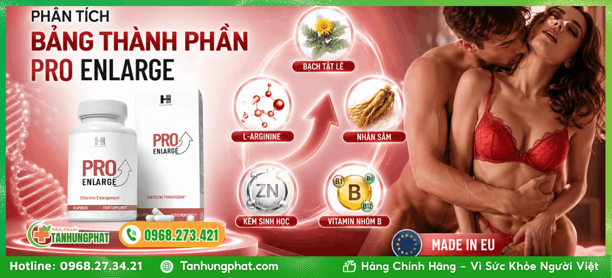 Phân tích bảng thành phần của Pro Enlarge 30 viên