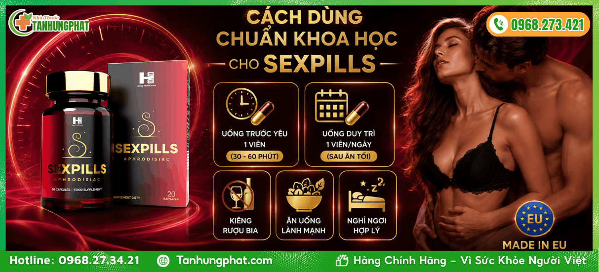 Cách dùng chuẩn khoa học cho viên uống Sex Pills 20 viên