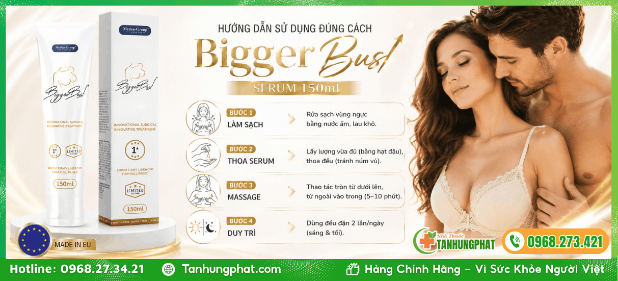 Hướng dẫn sử dụng BiggerBust Serum 150ml đúng cách