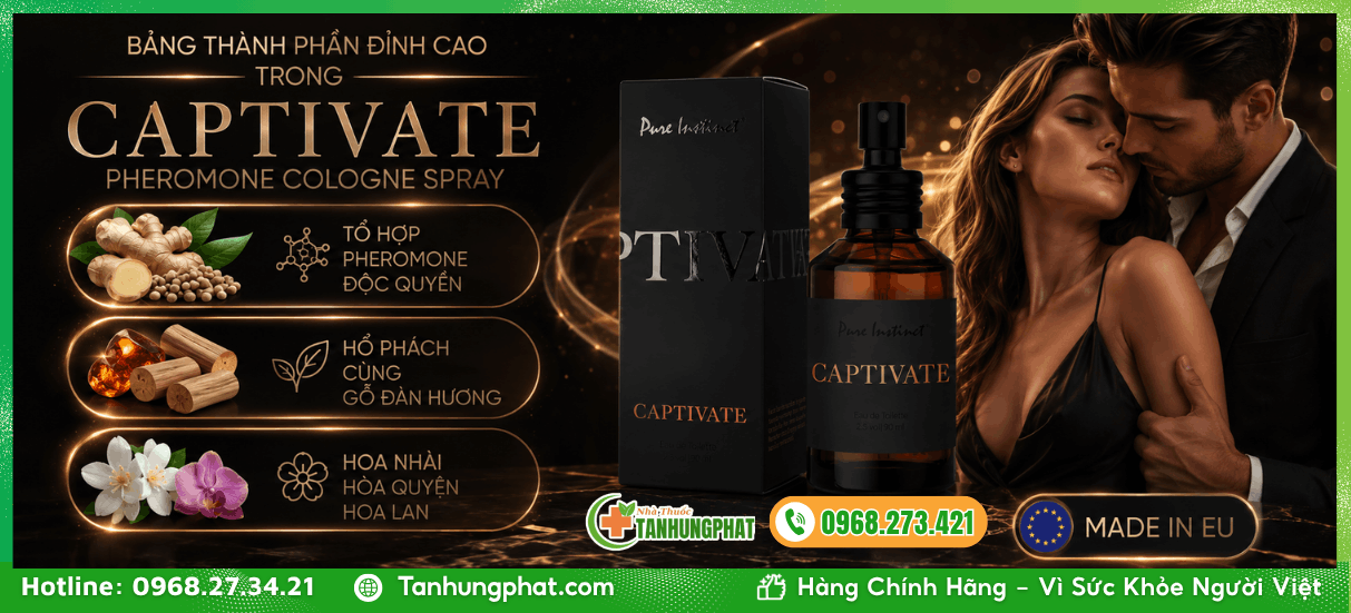 Bảng thành phần đỉnh cao trong Captivate Pheromone Cologne Spray