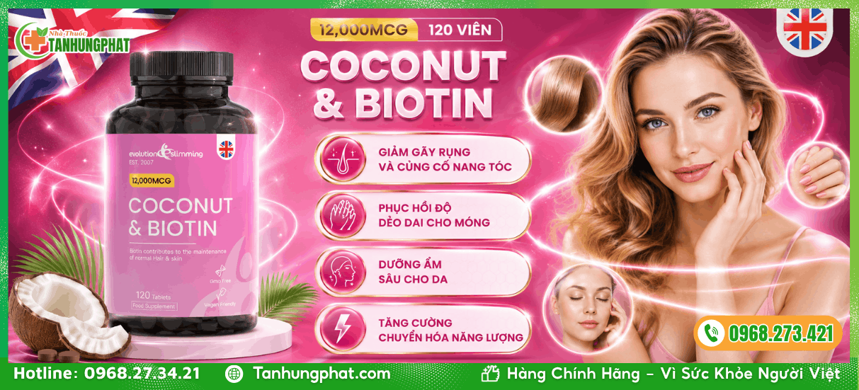 Lợi ích Coconut & Biotin 120 viên mang lại cho người dùng