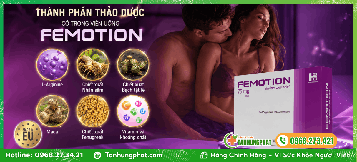Thành phần thảo dược có trong viên uống Femotion 1 vỉ 10 viên