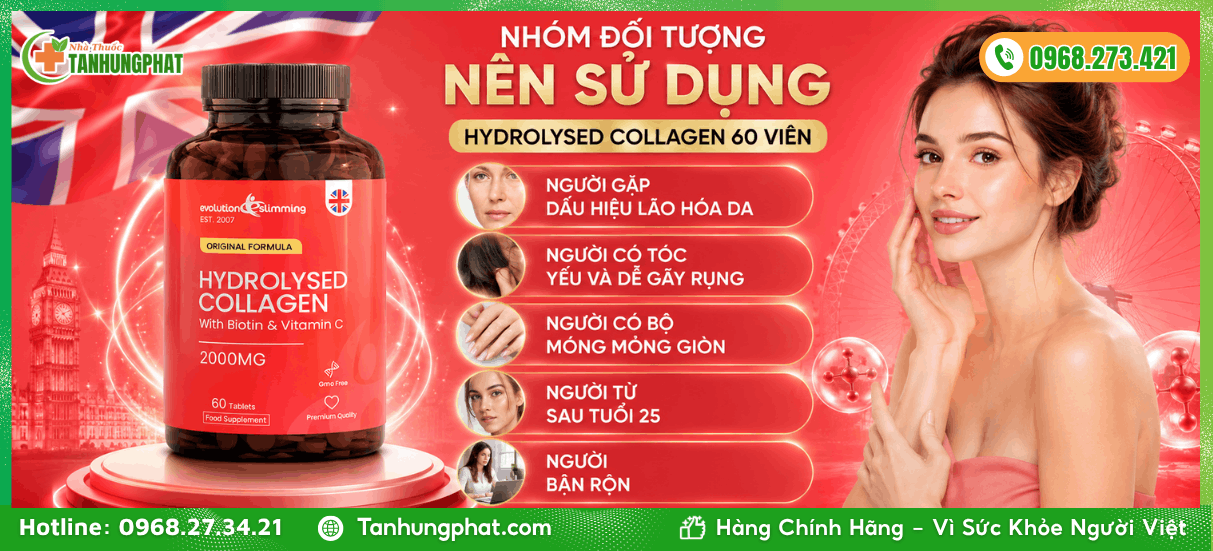 Nhóm đối tượng nên sử dụng Hydrolysed Collagen 60 viên