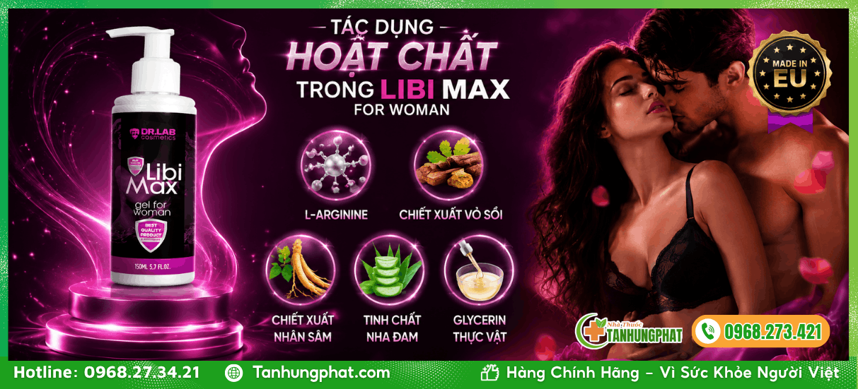 Tác dụng của hoạt chất trong Libi Max for Woman 150ml