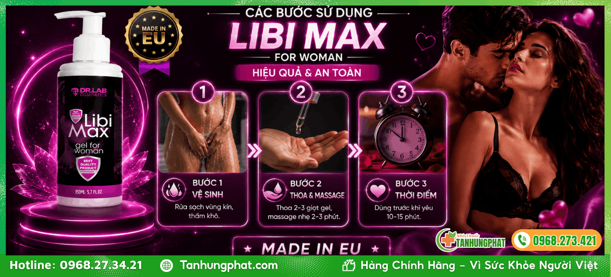Các bước sử dụng Libi Max for Woman 150ml hiệu quả và an toàn