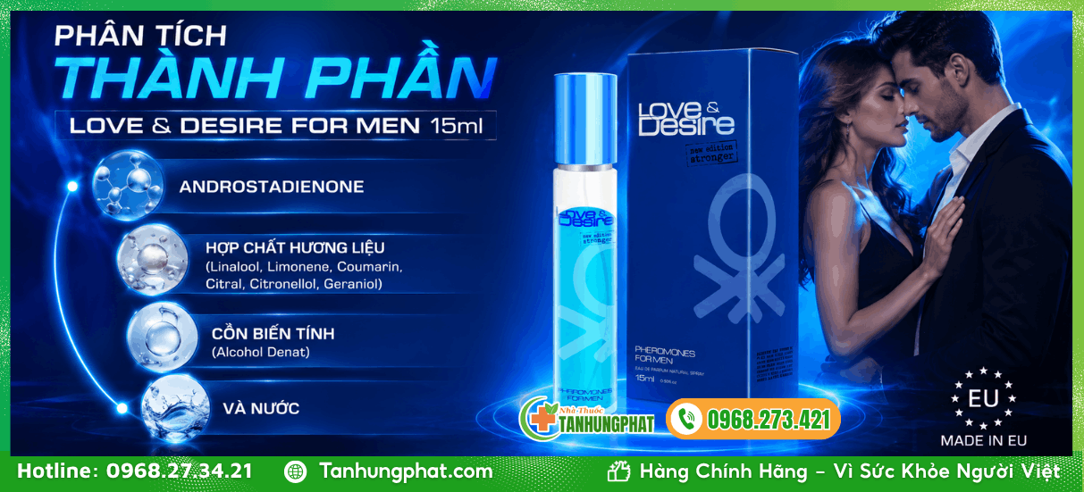 Phân tích thành phần Love & Desire For Men 15ml