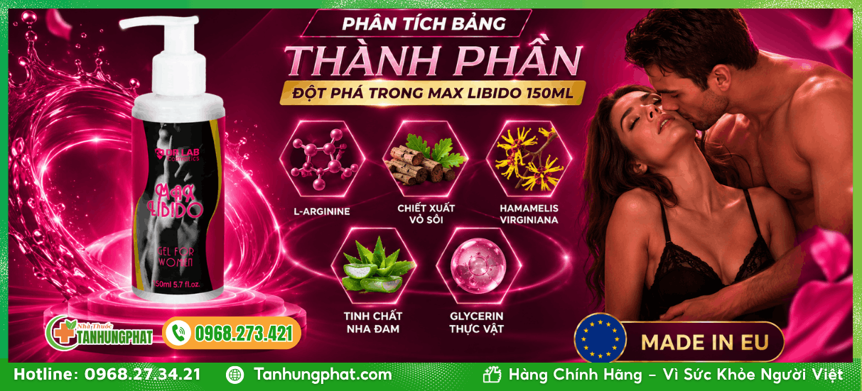 Phân tích bảng thành phần đột phá trong Max Libido 150ml