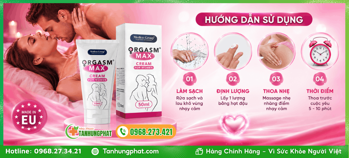 Hướng dẫn sử dụng Orgasm Max CREAM For Women 50ml