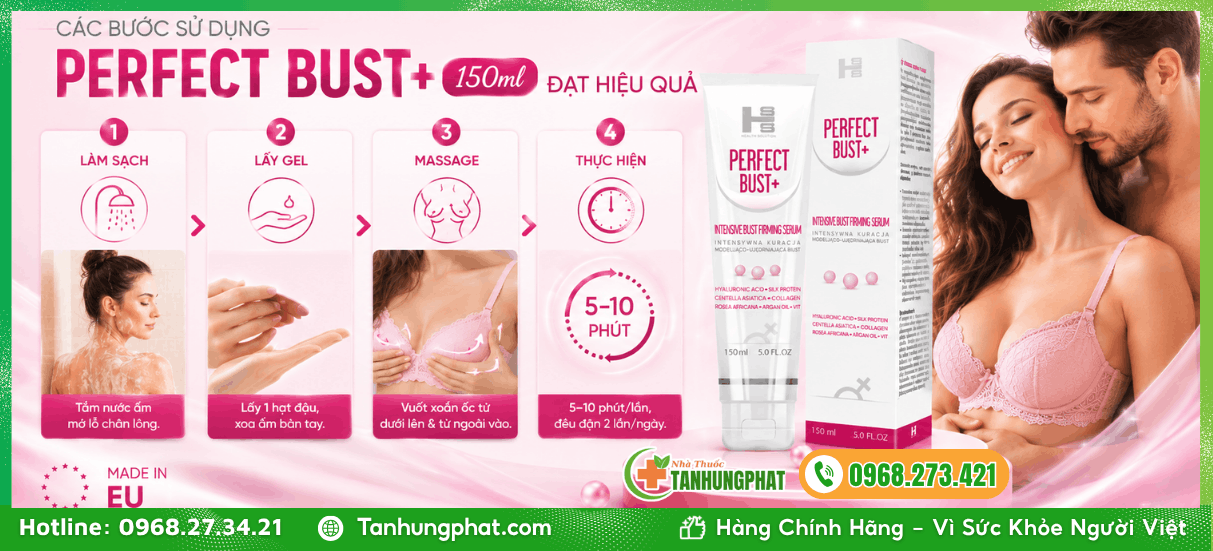 Các bước sử dụng Perfect Bust+ 150ml đạt hiệu quả